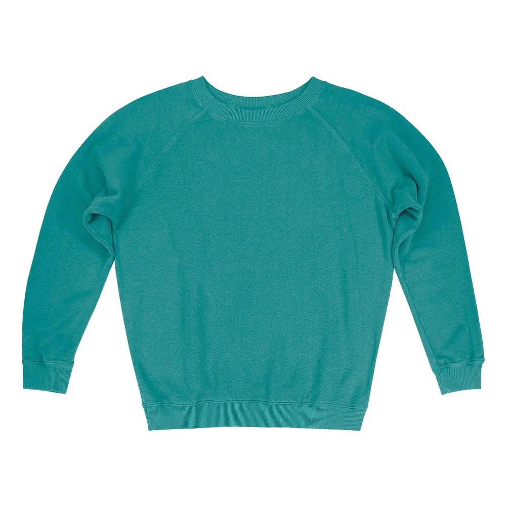 Jungmaven Bonfire Raglan Sweatshirt in Teal, size Large
